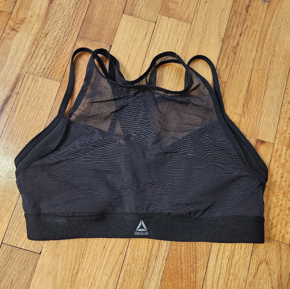 Reebok Black Mesh Sports Bra - Picture 1 of 2
